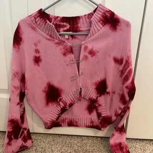 Fun tie dye safety pin sweater